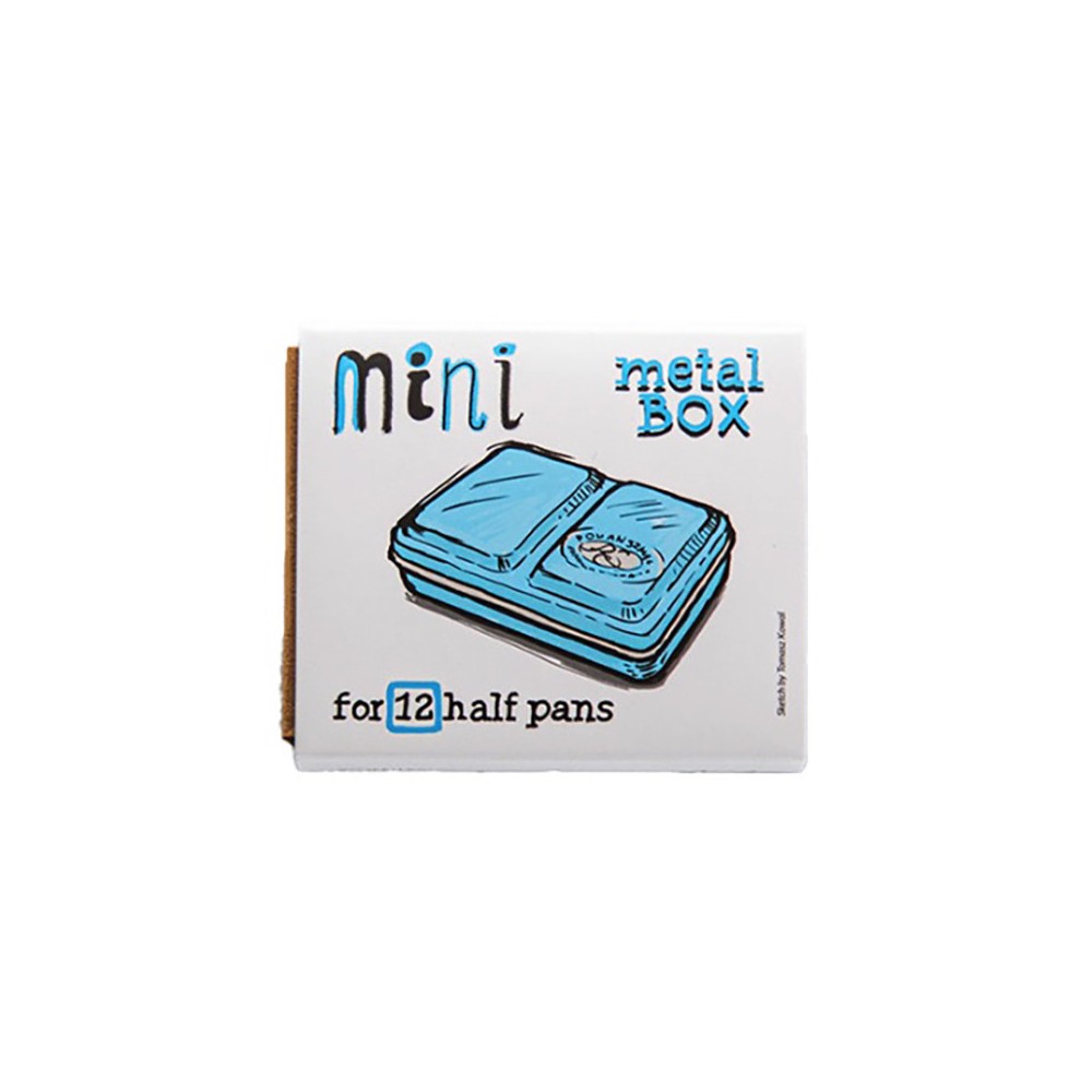 Mini Box for 12 watercolor half pans - Roman Szmal - Blue