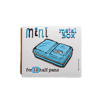 Metalowa kasetka Mini Box na 12 półkostek akwareli - Roman Szmal - Blue