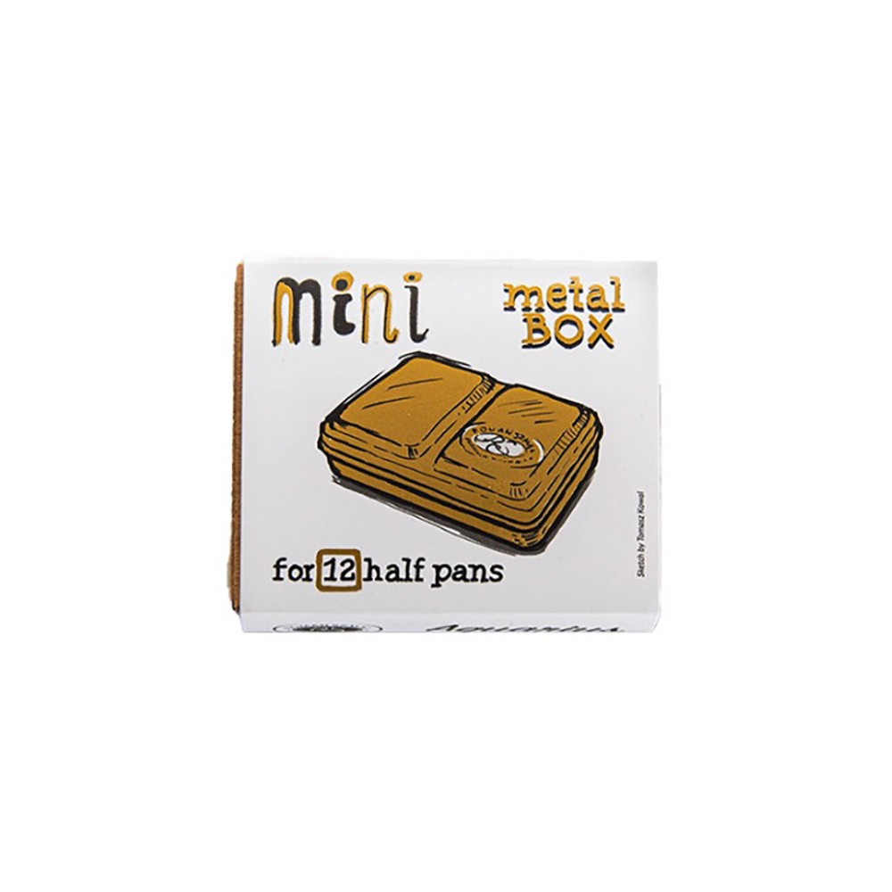 Metalowa kasetka Mini Box na 12 półkostek akwareli - Roman Szmal - Gold