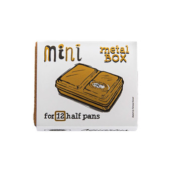 Metalowa kasetka Mini Box na 12 półkostek akwareli - Roman Szmal - Gold