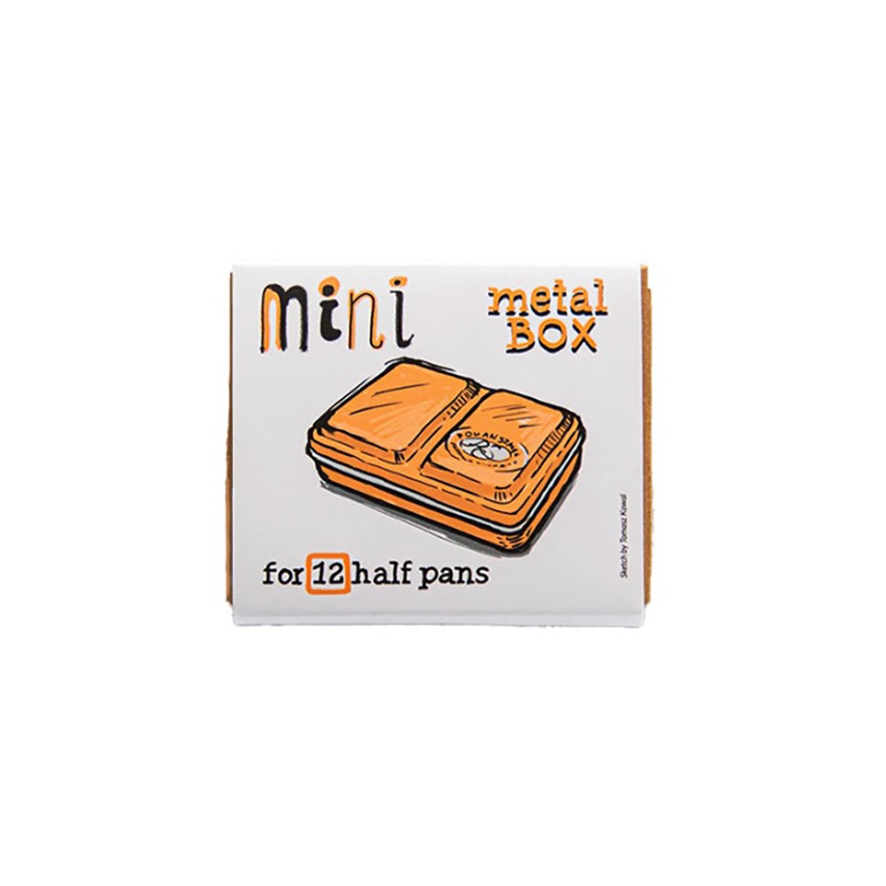 Metalowa kasetka Mini Box na 12 półkostek akwareli - Roman Szmal - Apricot