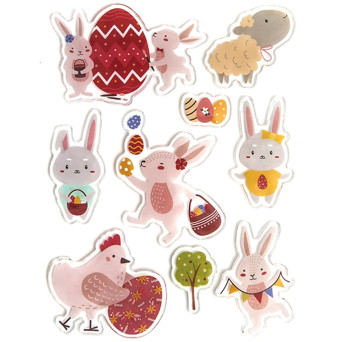 Set of Easter gel stickers - DpCraft - 9 pcs.