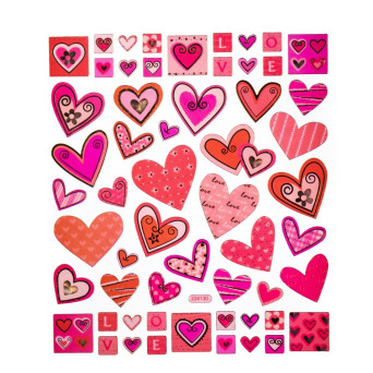 Hearts stickers - DpCraft - 57 pcs.