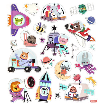Space Animals stickers - DpCraft - 20 pcs.