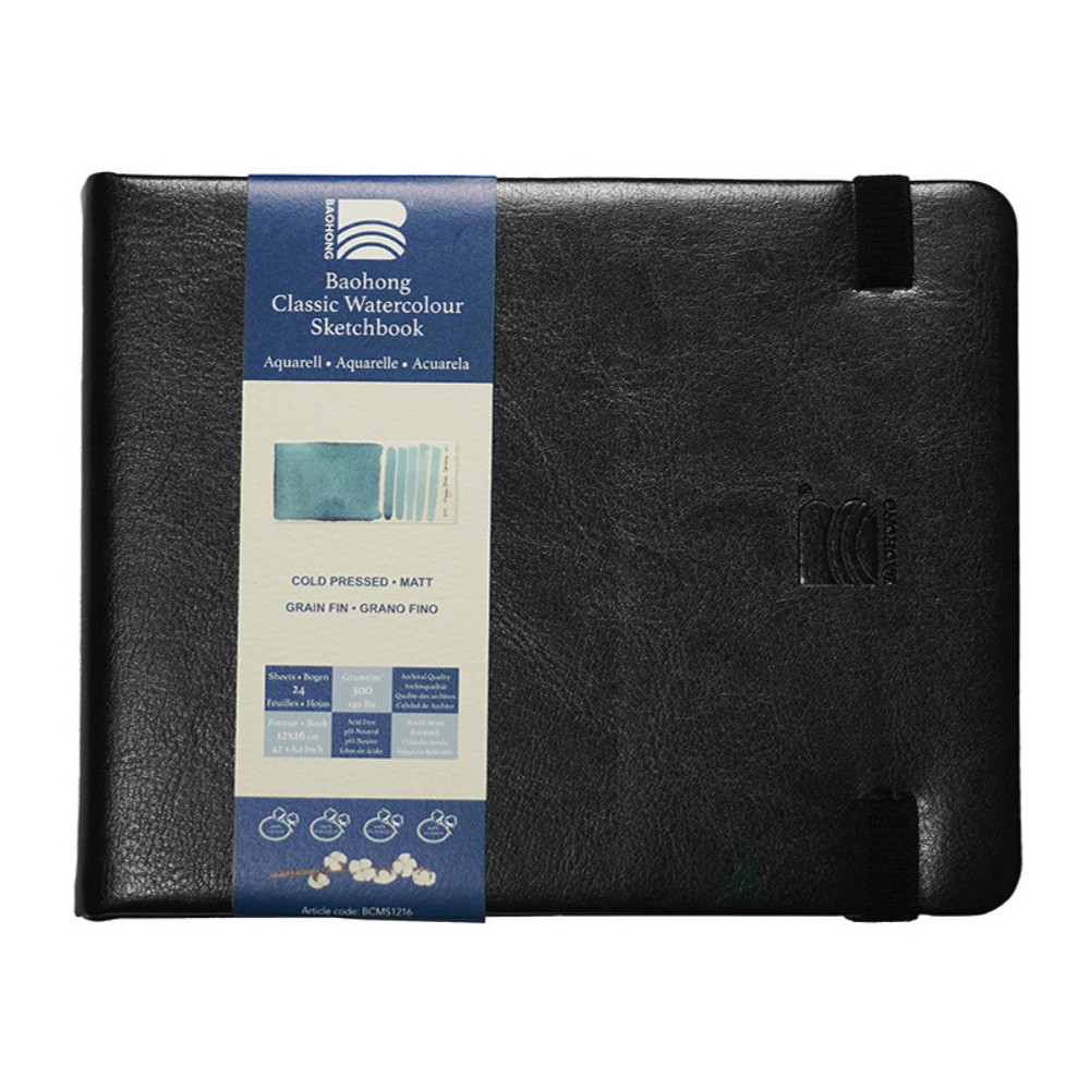 Szkicownik do akwareli Classic Watercolour - Baohong - cold pressed, 12 x 16 cm, 300 g, 24 ark.