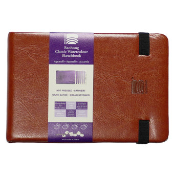 Szkicownik do akwareli Classic Watercolour - Baohong - hot pressed, 9 x 14 cm, 300 g, 24 ark.