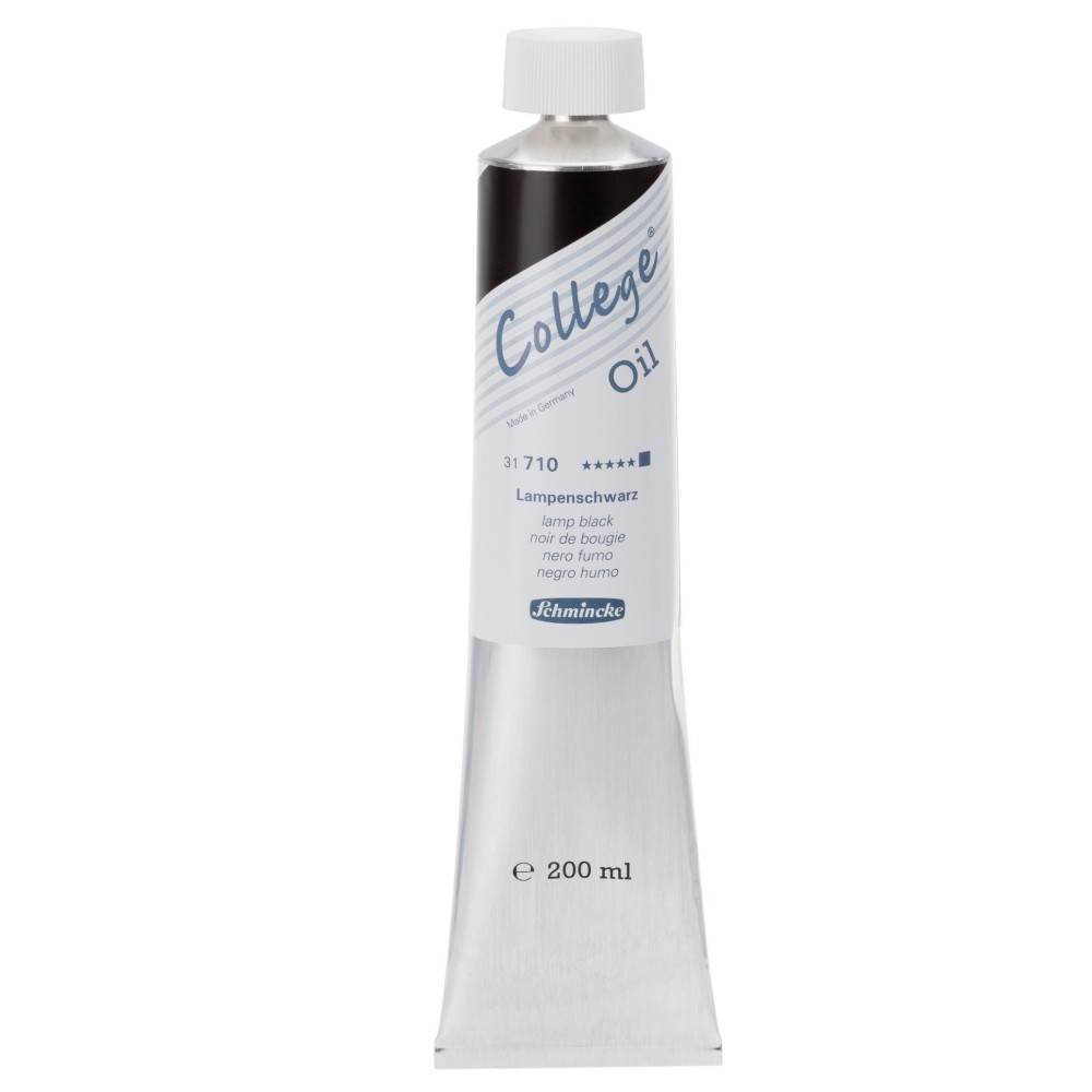 College oil paint - Schmincke - 710, Lamp Black, 200 ml