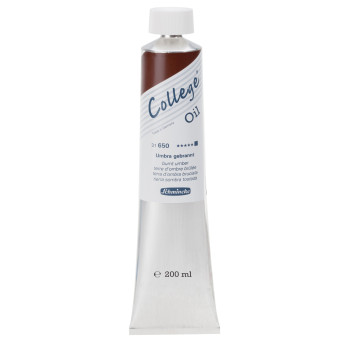 College oil paint - Schmincke - 650, Burnt Umber, 200 ml