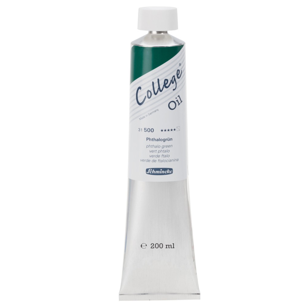College oil paint - Schmincke - 500, Phthalo Green, 200 ml