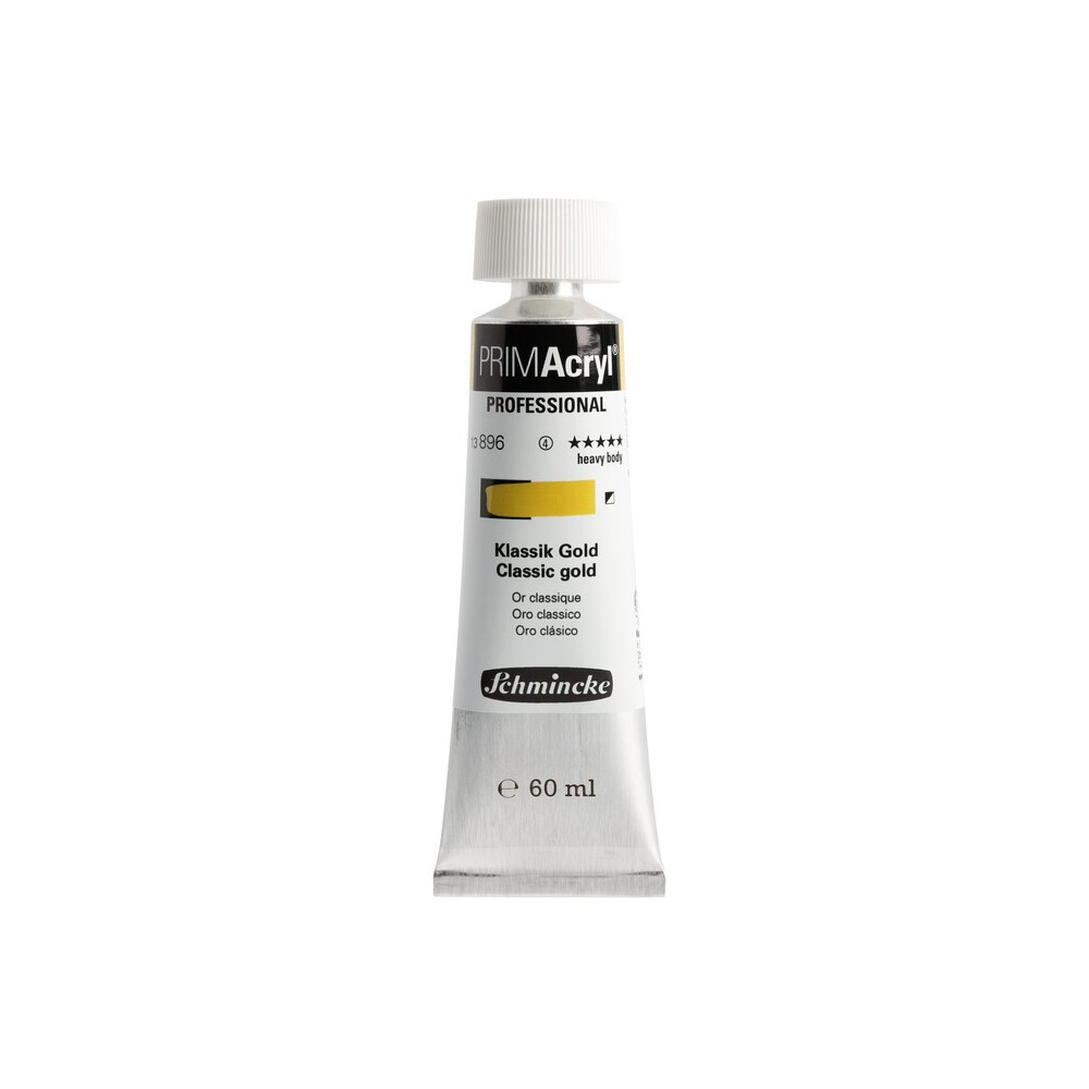 Primacryl professional acrylic paint - Schmincke - 896, Classic Gold, 60 ml
