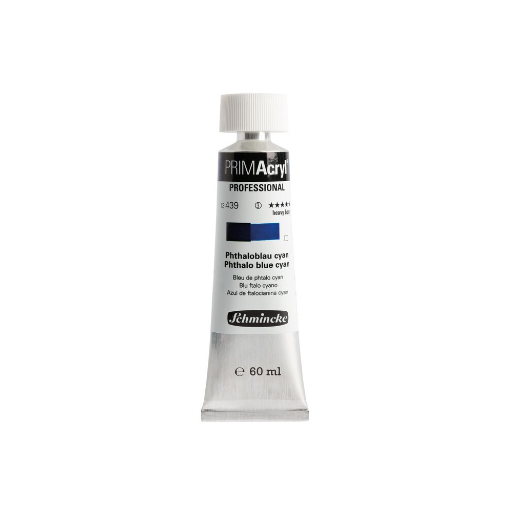 PRIMAcryl professional acrylic paint - Schmincke - 439, Phthalo Blue Cyan, 60 ml