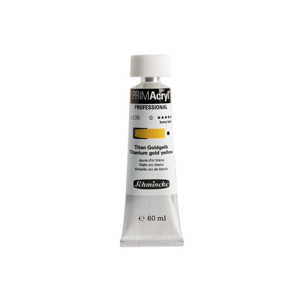 PRIMAcryl professional acrylic paint - Schmincke - 235, Titanium Gold Yellow, 60 ml