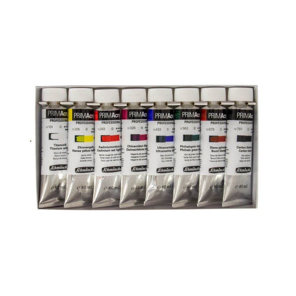 Set of PRIMAcryl professional acrylic paints - Schmincke - 8 x 60 ml