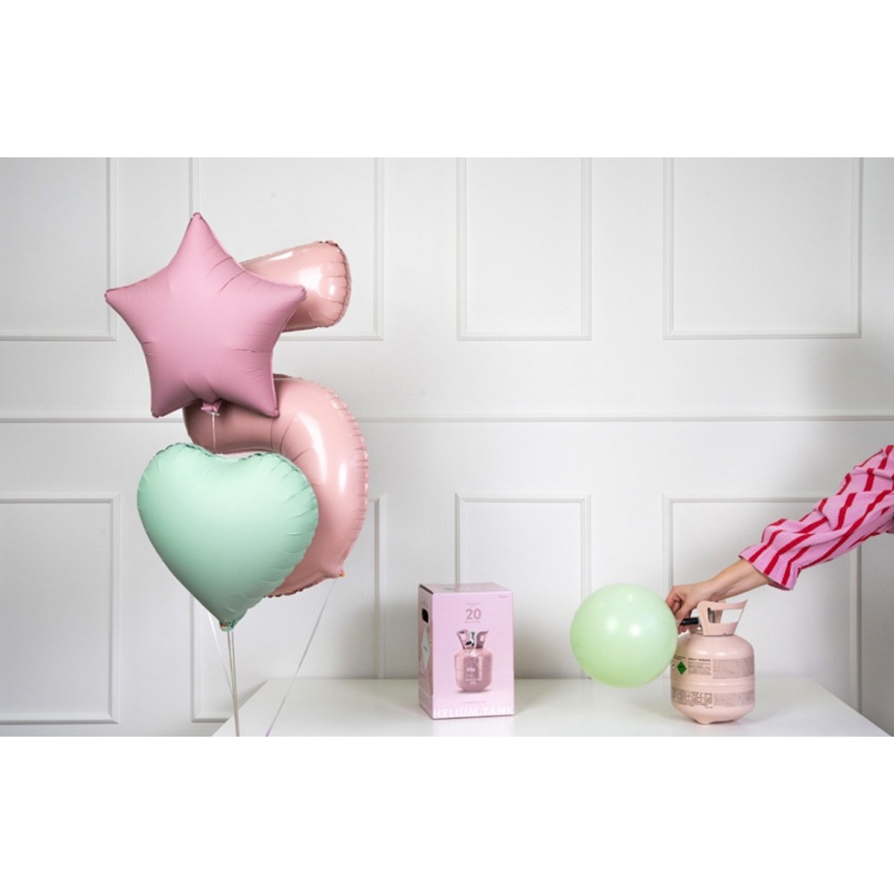 Disposable bottle with helium - pink, 0,189 m3