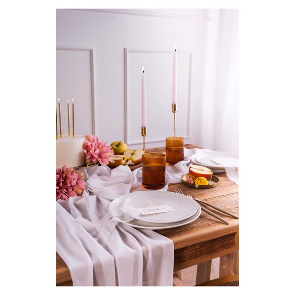 Chiffon table runner - white, 48 cm x 5 m