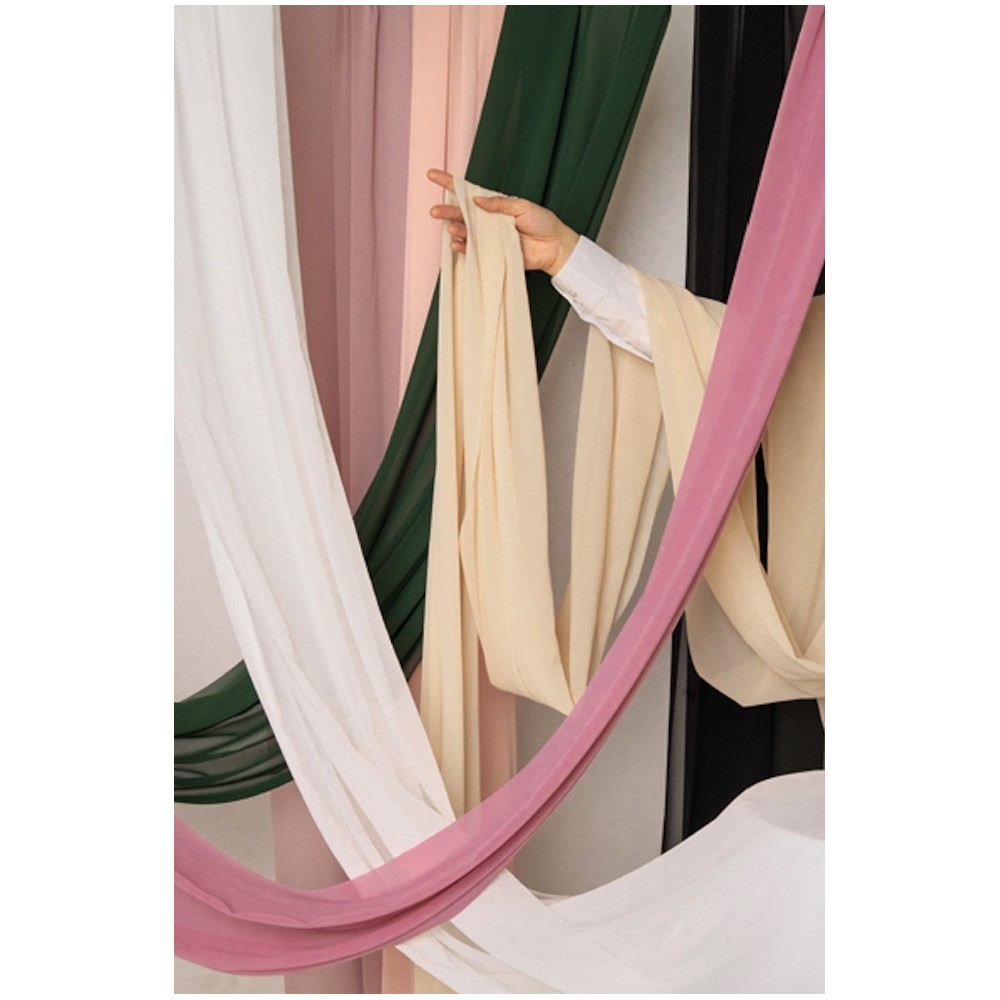 Chiffon table runner - cream, 48 cm x 5 m
