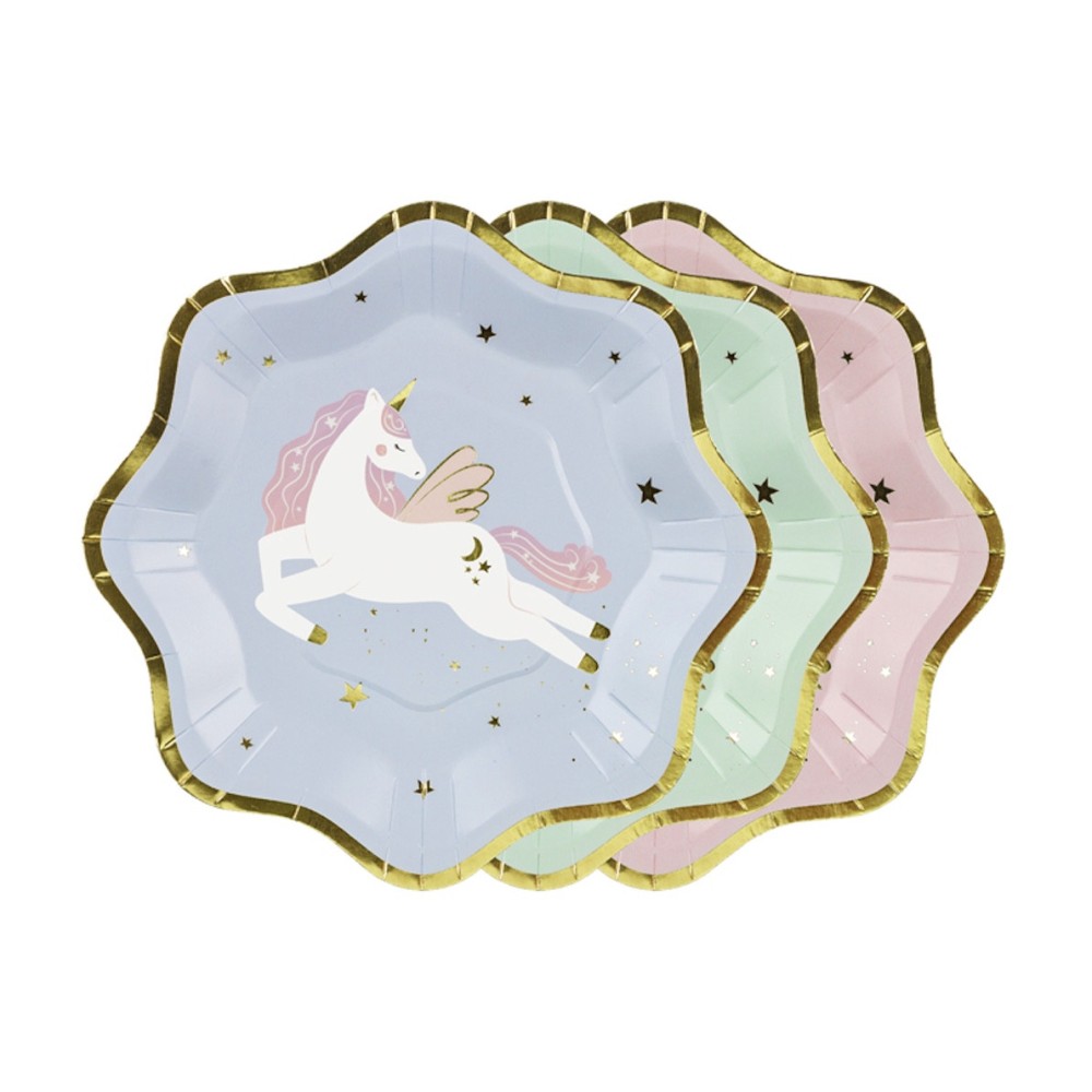 Paper plates Unicors - colorful, 18 cm, 6 pcs.