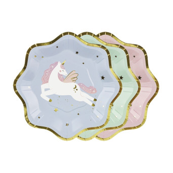 Paper plates Unicors - colorful, 18 cm, 6 pcs.