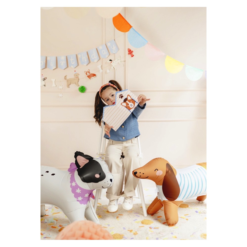 Foil balloon French Bulldog - white, 75 x 57 cm
