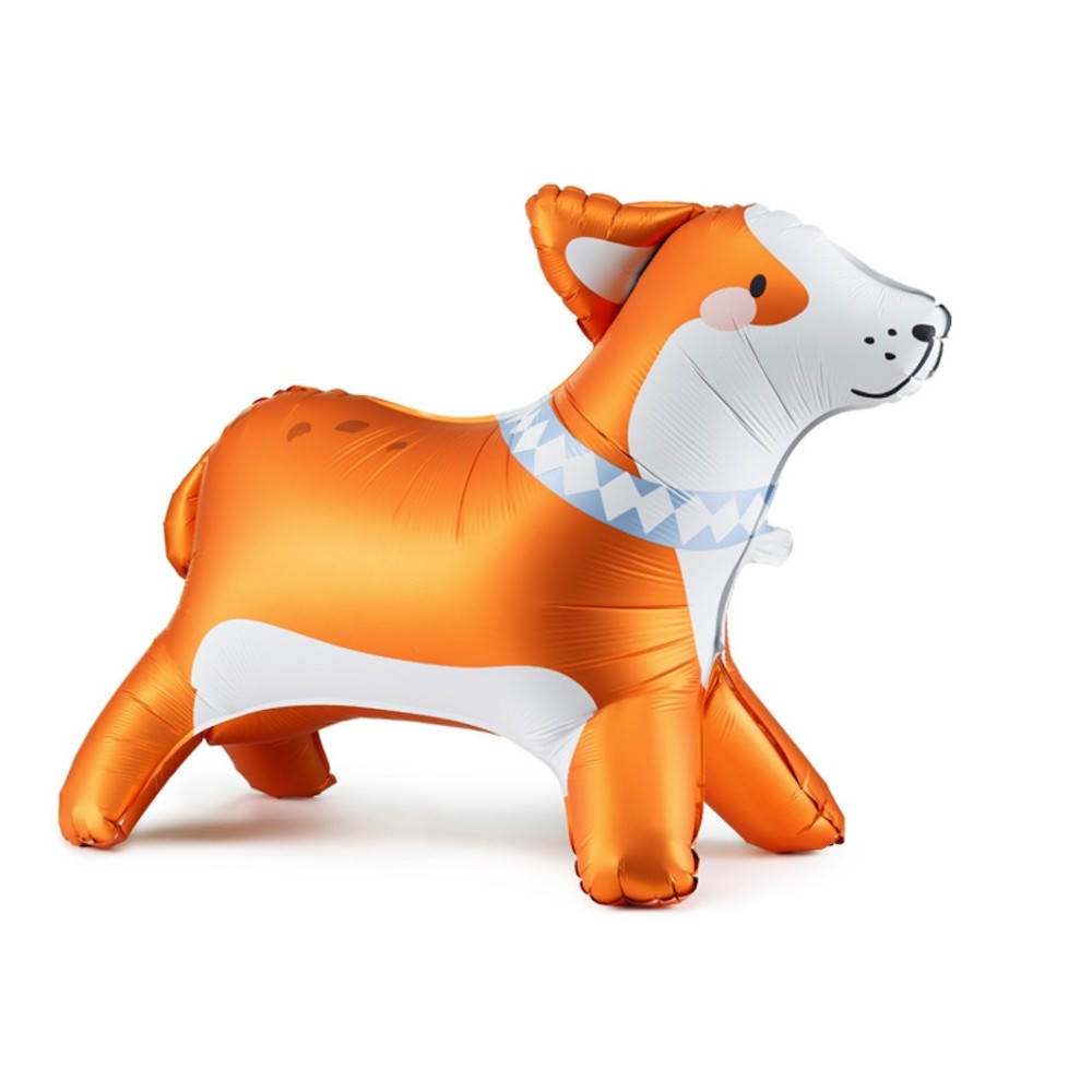 Foil balloon Corgi - orange, 88 x 70 cm