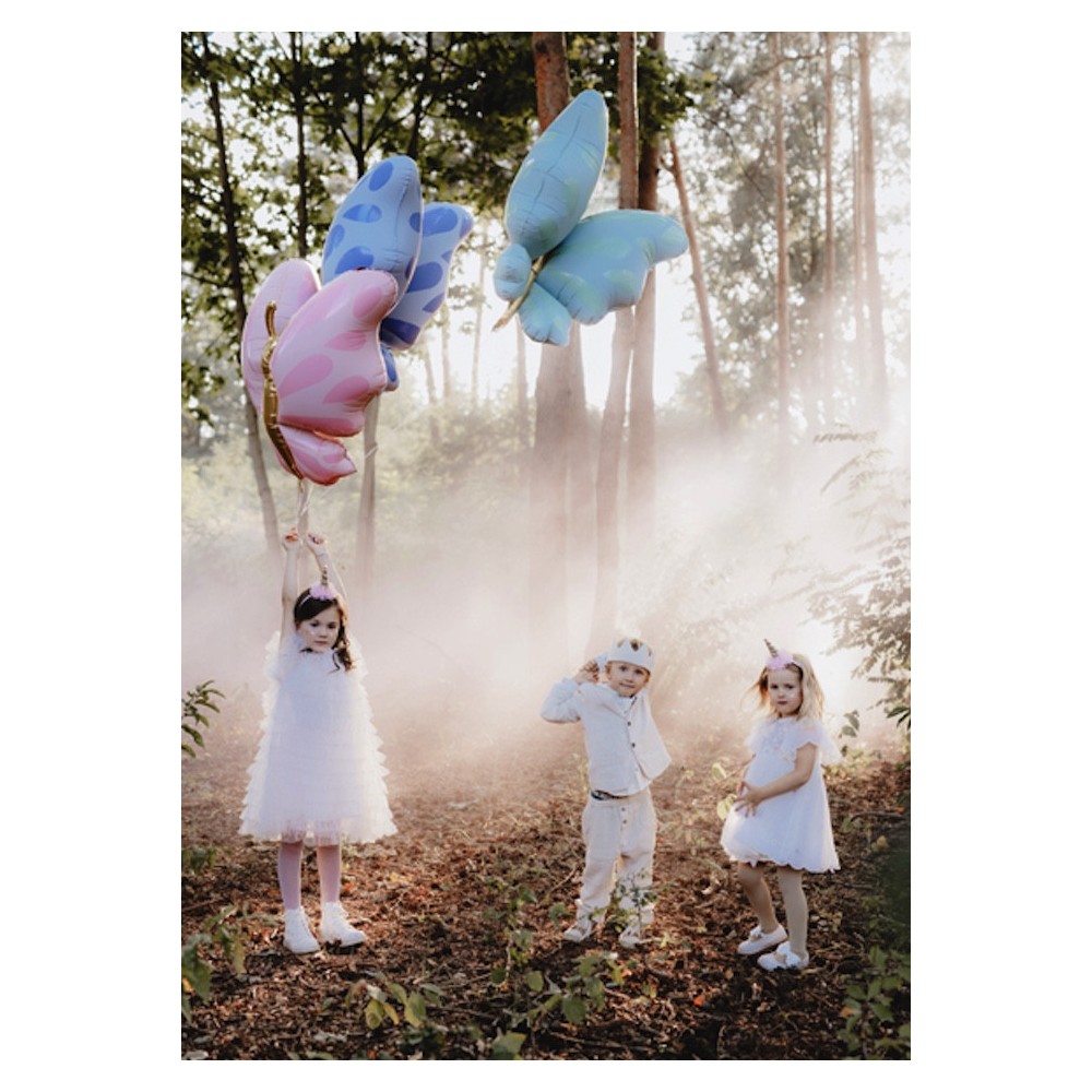 Foil balloon Butterfly - blue, 69 cm