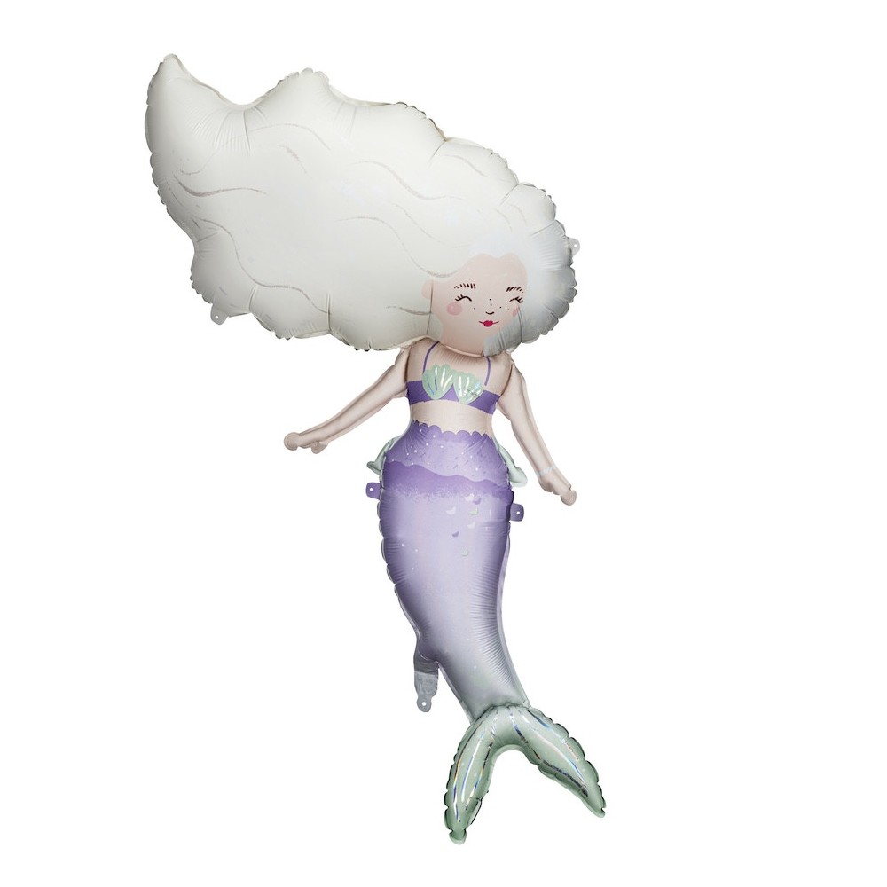 Foil balloon Mermaid - violet, 72 x 52 cm