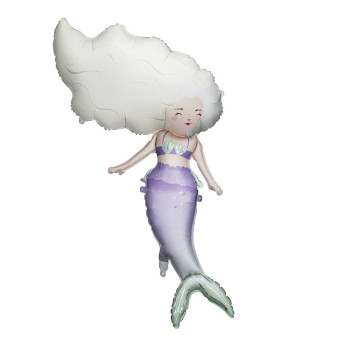 Foil balloon Mermaid - violet, 72 x 52 cm
