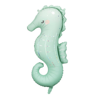Foil balloon Seahorse - green, 47 x 98 cm