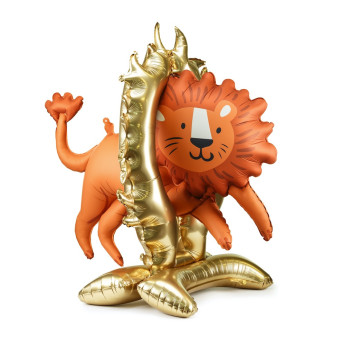Foil balloon Lion - orange, 97 x 97 cm