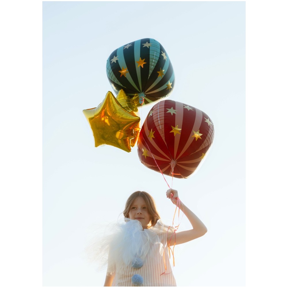 Balon foliowy Piłka w gwiazdki - czerwona, 75 cm
