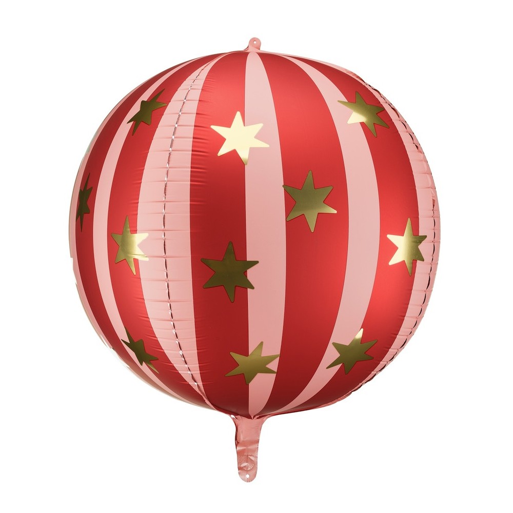 Balon foliowy Piłka w gwiazdki - czerwona, 75 cm