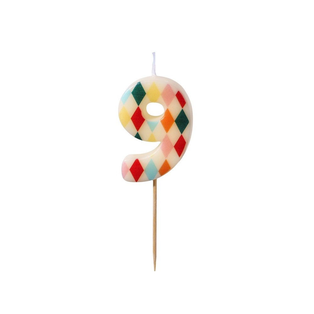 Birthday candle, number 9 - rhomb, 5,5 cm