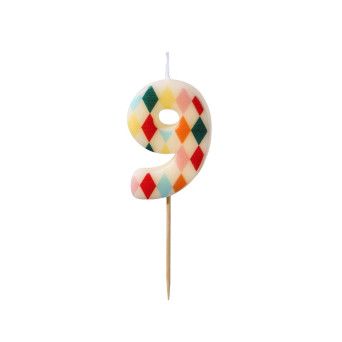 Birthday candle, number 9 - rhomb, 5,5 cm