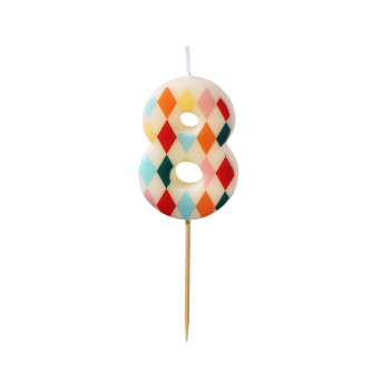 Birthday candle, number 8 - rhomb, 5,5 cm