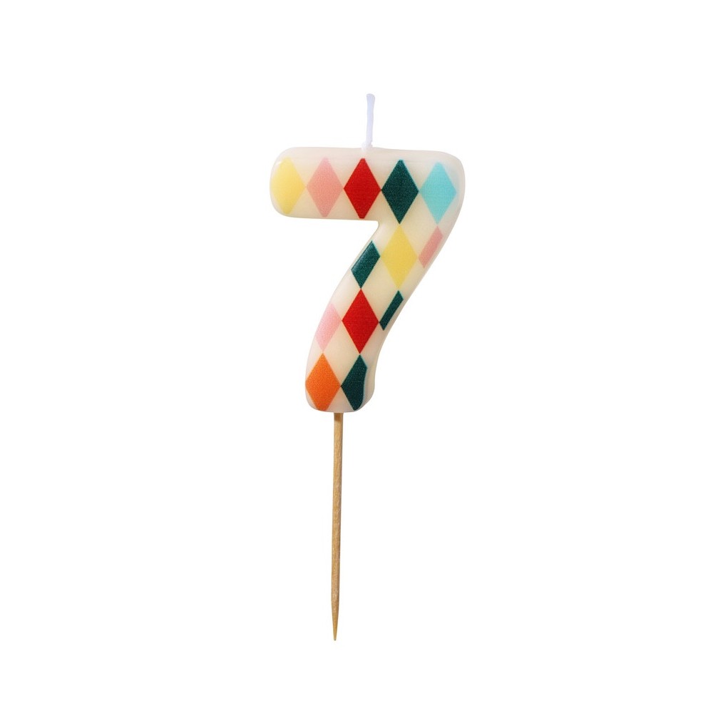 Birthday candle, number 7 - rhomb, 5,5 cm