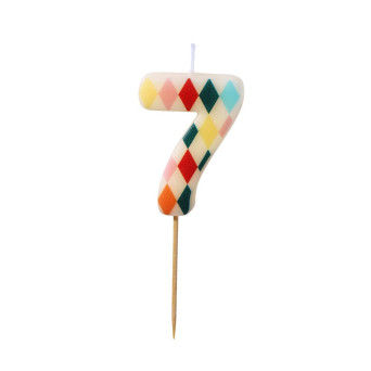 Birthday candle, number 7 - rhomb, 5,5 cm