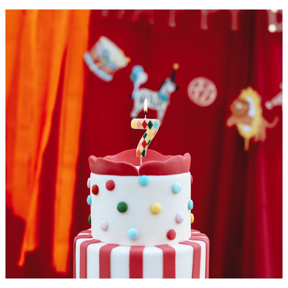 Birthday candle, number 7 - rhomb, 5,5 cm