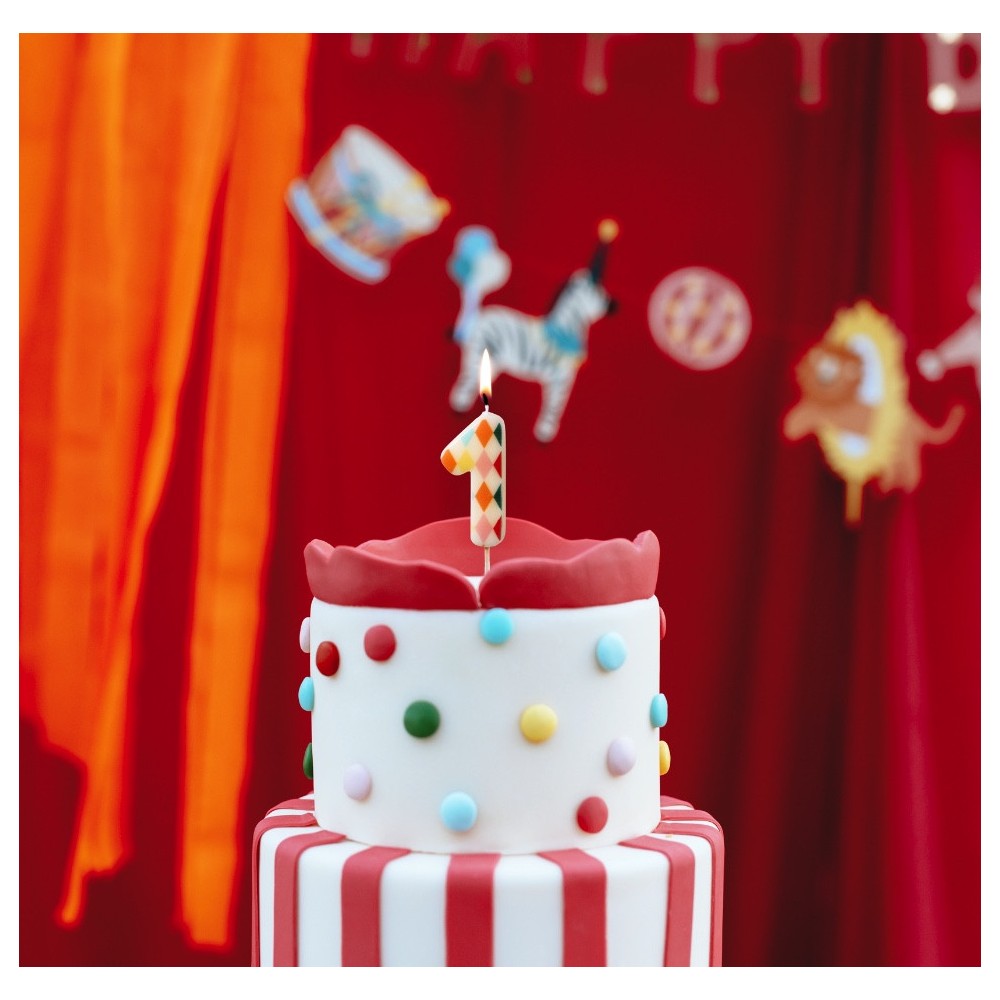 Birthday candle, number 1 - rhomb, 5,5 cm