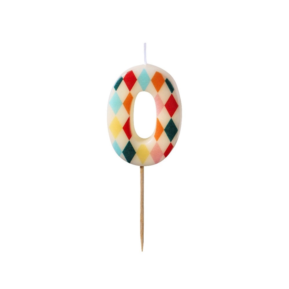 Birthday candle, number 0 - rhomb, 5,5 cm