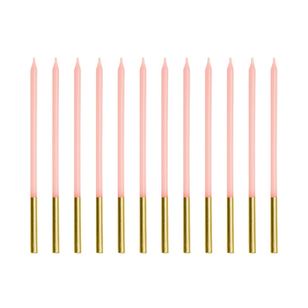 Birthday candles - pink, 14 cm, 12 pcs.