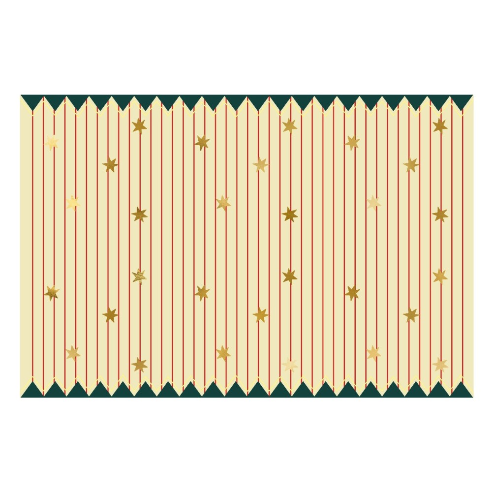 Paper tablecloth Stripes and stars - beige, 180 x 120 cm
