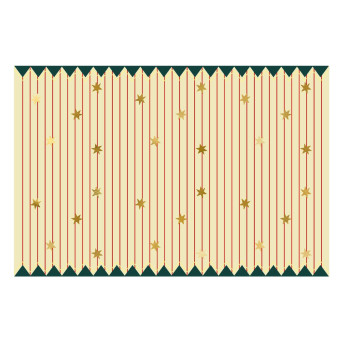 Paper tablecloth Stripes and stars - beige, 180 x 120 cm
