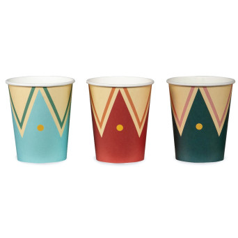 Paper cups Circus - colorful, 220 ml, 6 pcs.