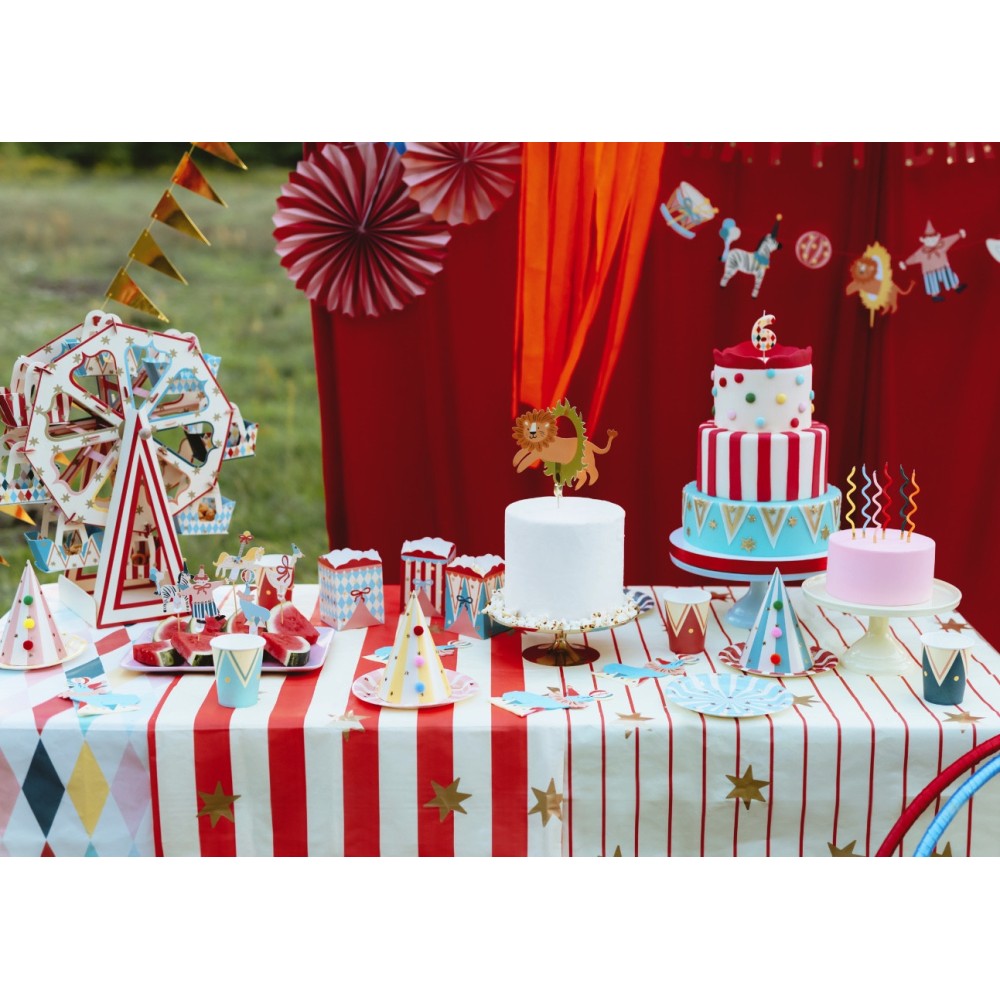 Paper cups Circus - colorful, 220 ml, 6 pcs.