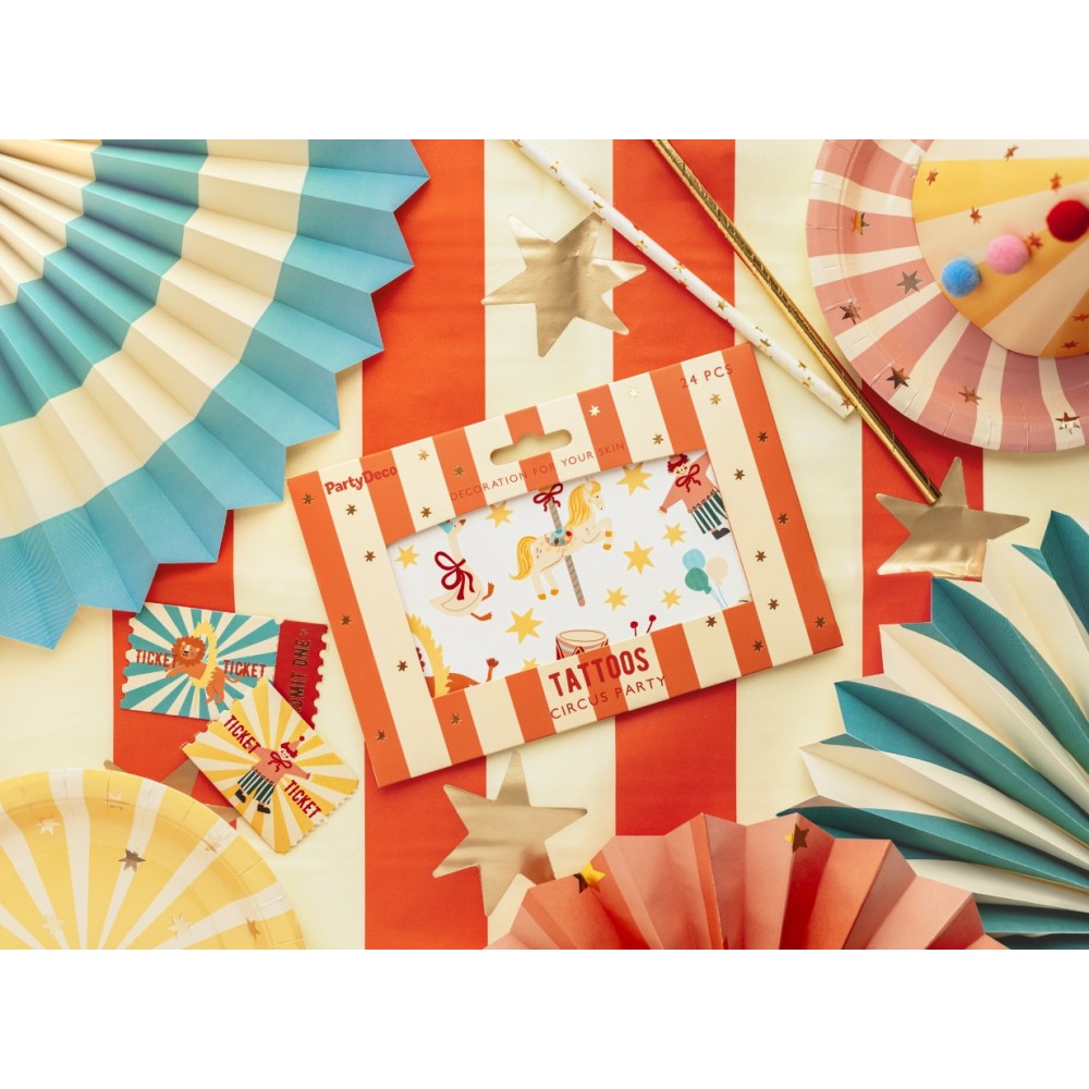 Temporary tattoos for kids Circus - 24 pcs.