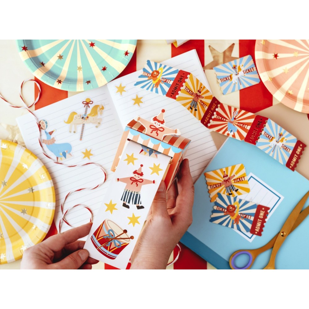 Circus stickers with tickets - 36 pcs.