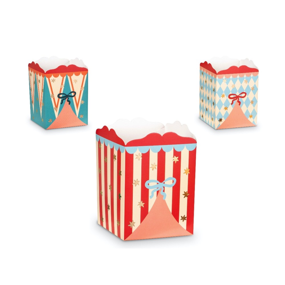 Decorative snack boxes Circus - 8 x 11,5 x 8 cm, 6 pcs.