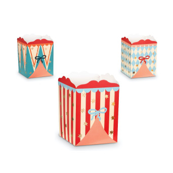 Decorative snack boxes Circus - 8 x 11,5 x 8 cm, 6 pcs.