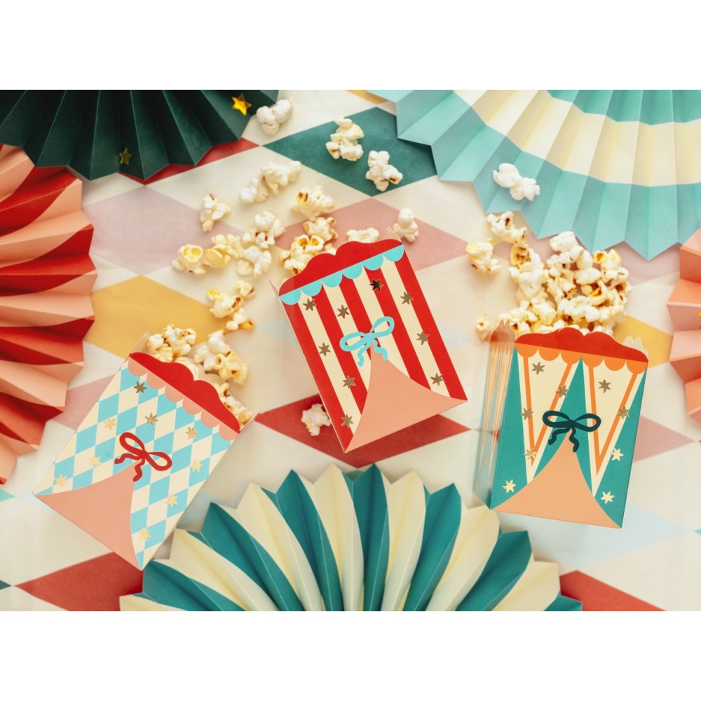 Decorative snack boxes Circus - 8 x 11,5 x 8 cm, 6 pcs.