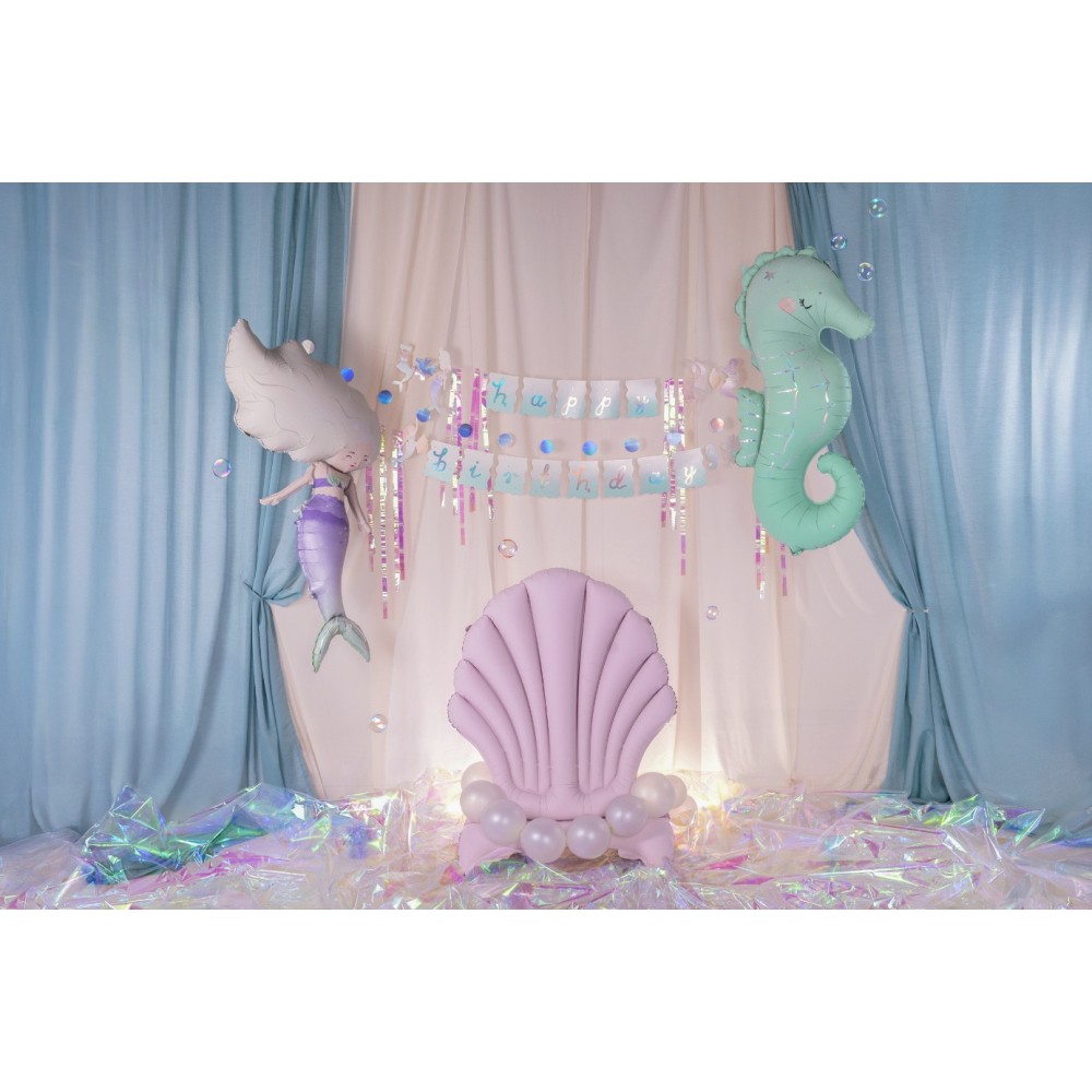 Baner Happy Birthday Syrenka - niebieski, 1 m x 1,3 m